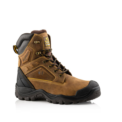 BSH011 BR Buckshot High Leg Lace Boot - Dark Brown Crazy Horse