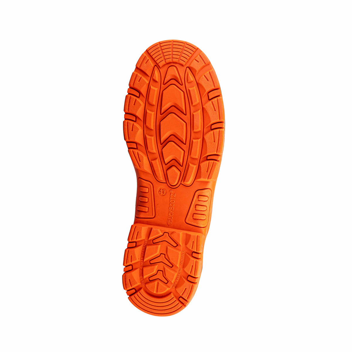 BVIZ1 BK OR Buckz Viz hoge veter-/ritsschoen - zwart hi-vis oranje – loopzoolaanzicht 5