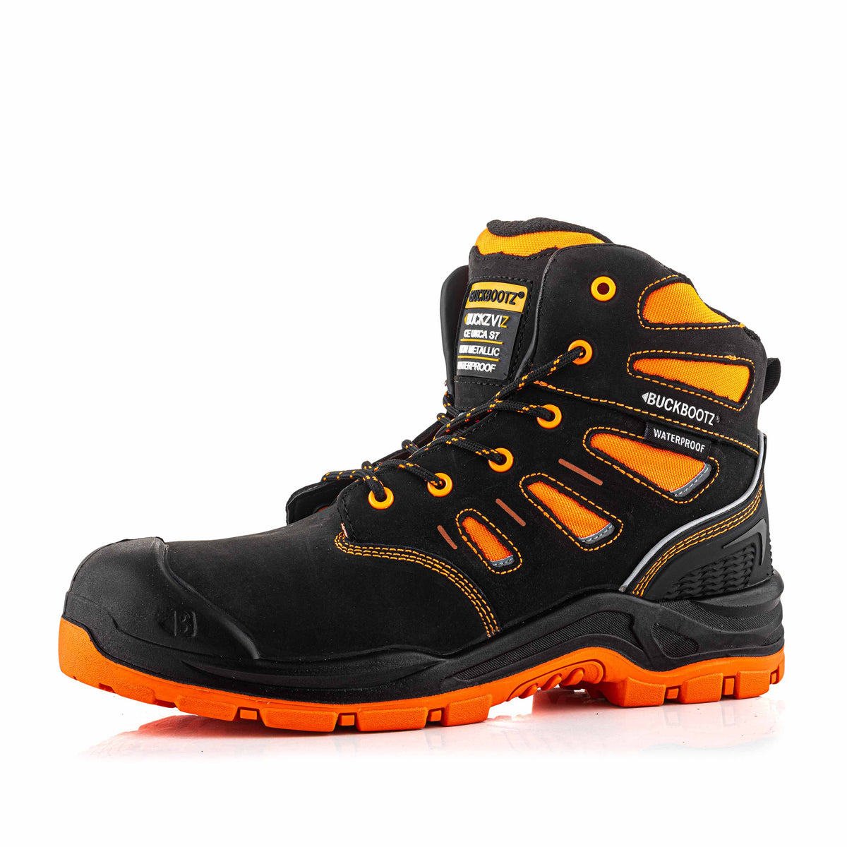 BVIZ2 OR BK Buckzviz Lace Boot - Black HI Vis Orange