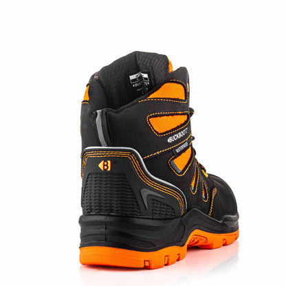 BVIZ2 BK OR Buckz Viz veterschoen - zwart hi-vis oranje – rechterzijaanzicht 3