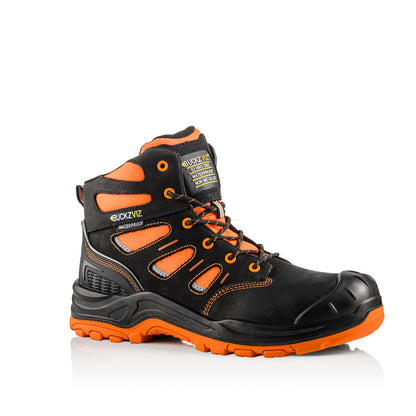 BVIZ2 OR BK Buckzviz Lace Boot - Black HI Vis Orange