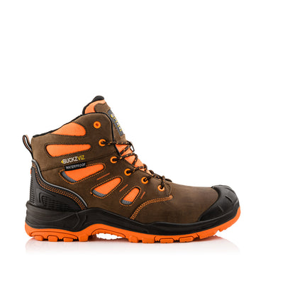 BVIZ2 OR BR Buckzviz Lace Boot - Brown HI Viz Orange