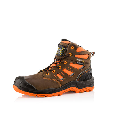 BVIZ2 OR BR Buckzviz Lace Boot - Brown HI Viz Orange