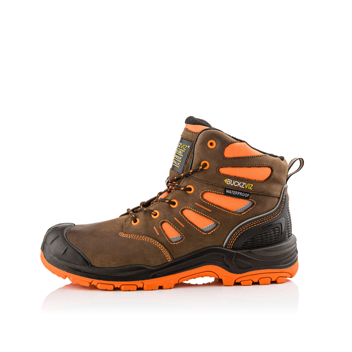 BVIZ2 OR BR Buckzviz Lace Boot - Brown HI Viz Orange