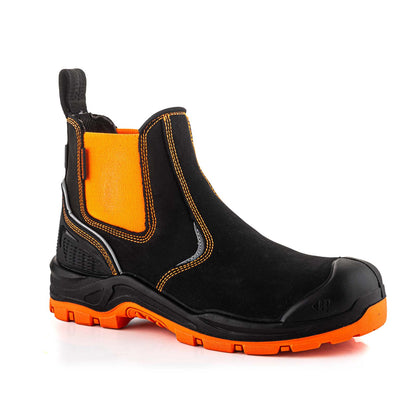 BVIZ3 BK OR Buckzviz Dealer Boot - Black HI Vis Orange