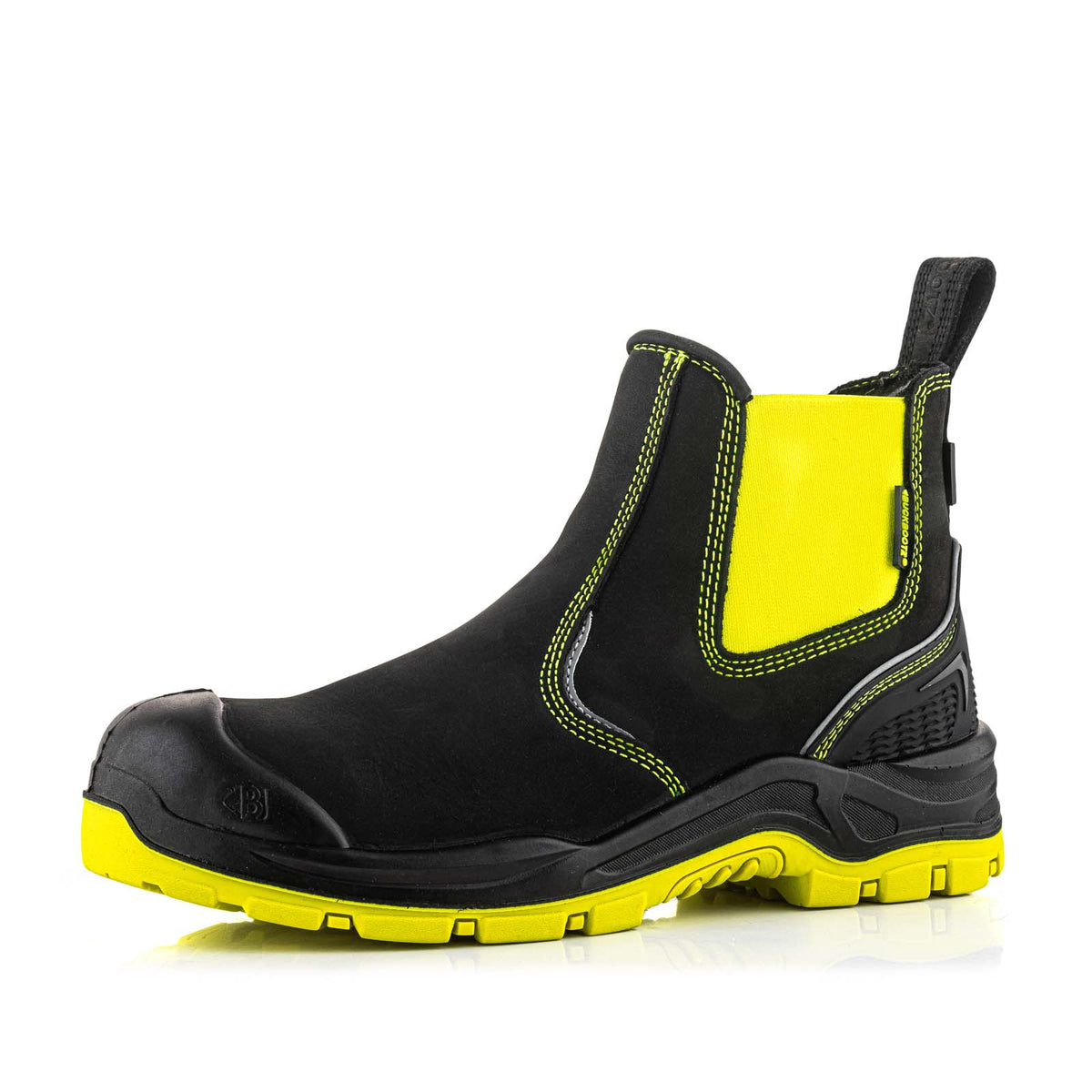 BVIZ3 BK YL Buckzviz Dealer Boot - Black HI Vis Yellow