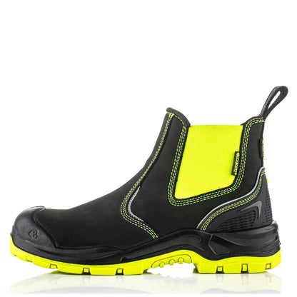 BVIZ3 BK YL Buckzviz Dealer Boot - Black HI Vis Yellow