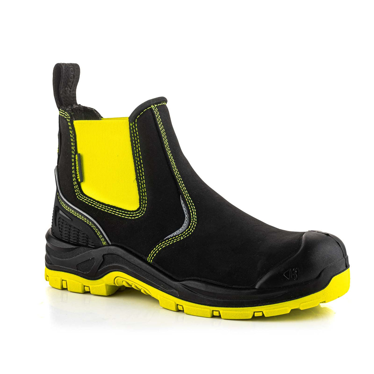 BVIZ3 BK YL Buckzviz Dealer Boot - Black HI Vis Yellow