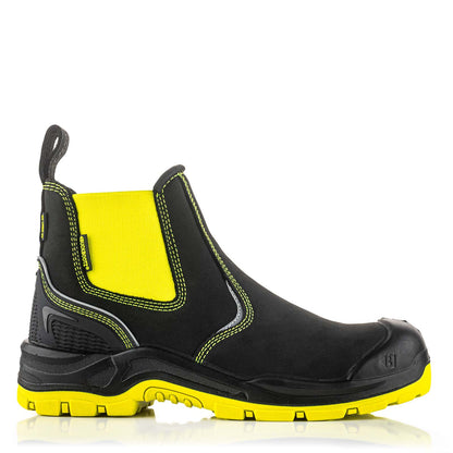BVIZ3 BK YL Buckzviz Dealer Boot - Black HI Vis Yellow