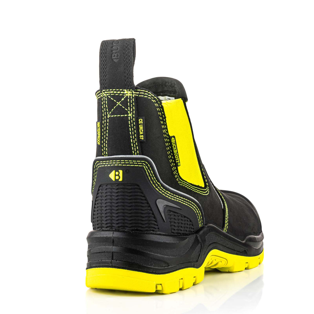 BVIZ3 BK YL Buckzviz Dealer Boot - Black HI Vis Yellow