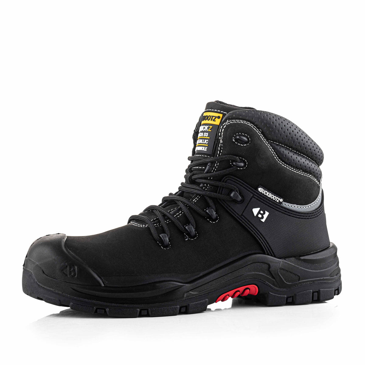 NKZ102 BLK Nubuckz veiligheidsveterschoen - zwart – linkerzijaanzicht 2