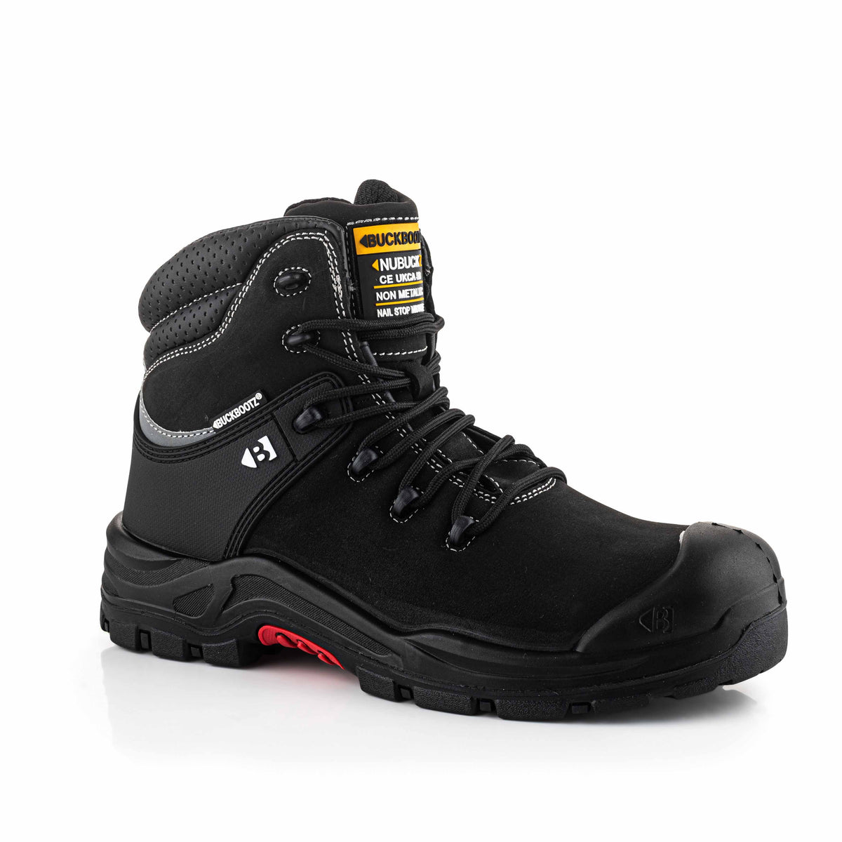 NKZ102 BLK Nubuckz veiligheidsveterschoen - zwart – rechterzijaanzicht 4