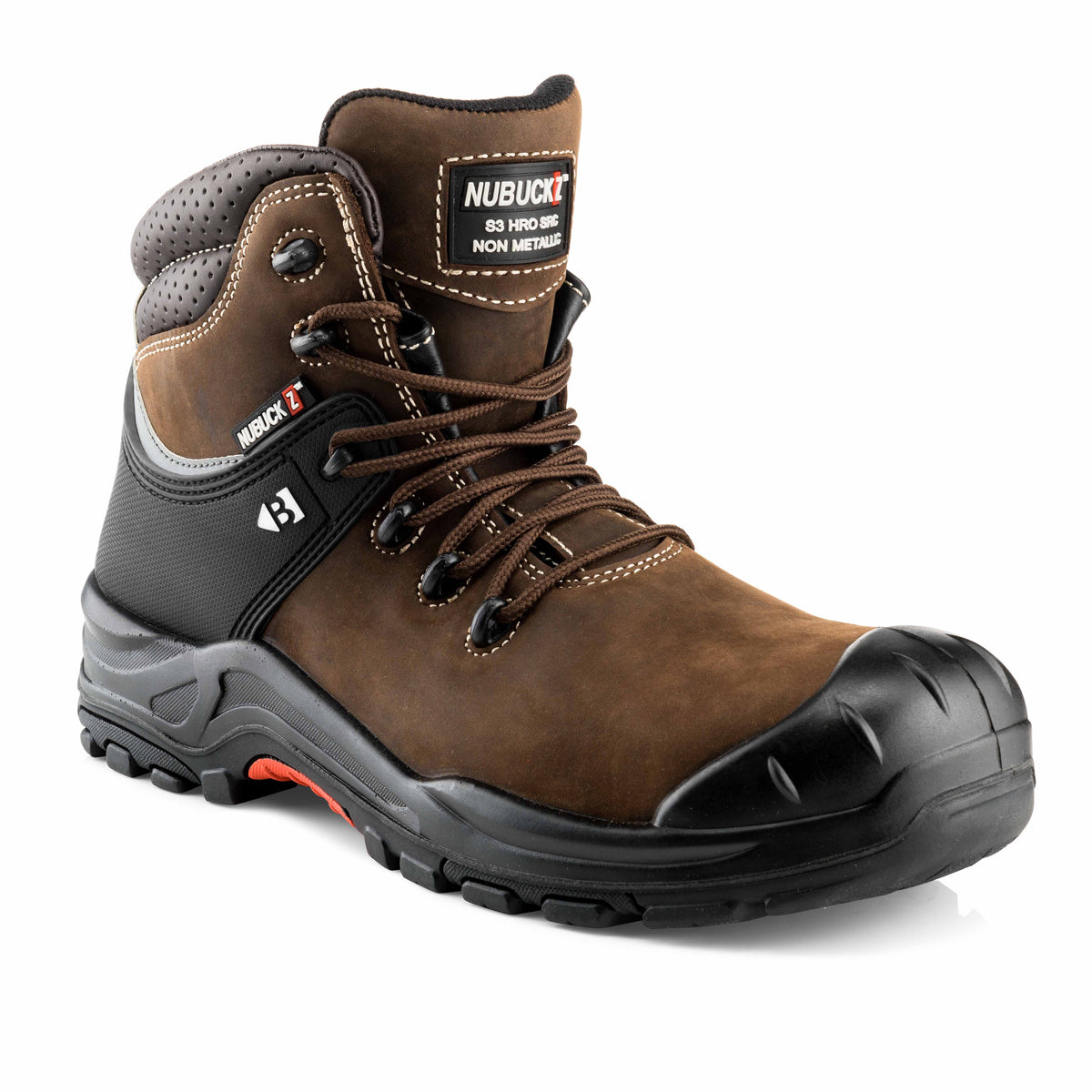 NKZ102 BR Nubuckz Safety Lace Boot - Brown