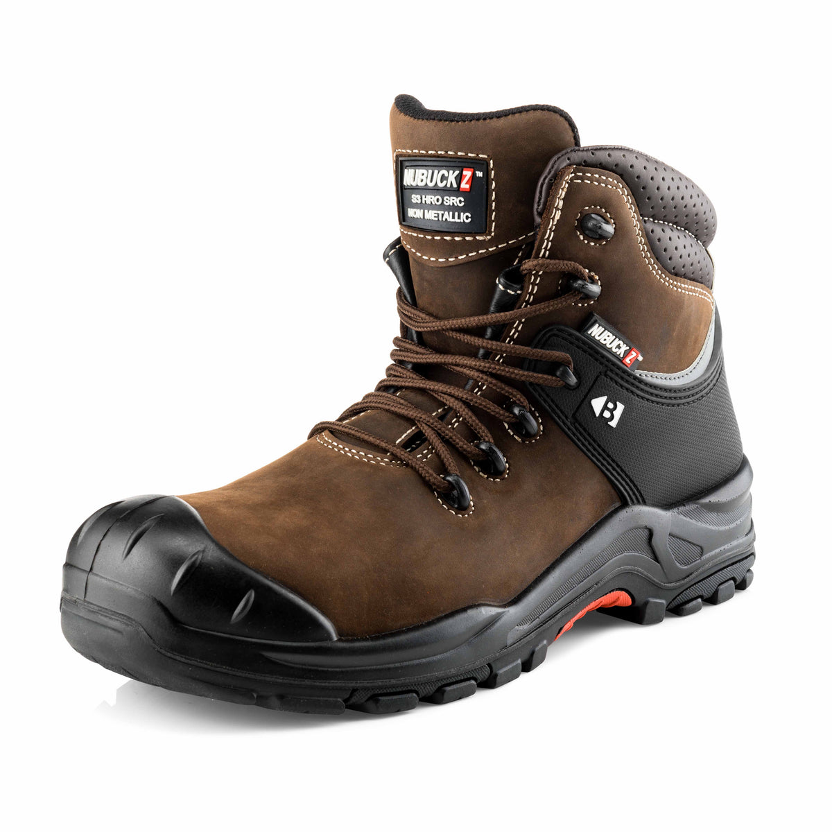 NKZ102 BR Nubuckz Safety Lace Boot - Brown
