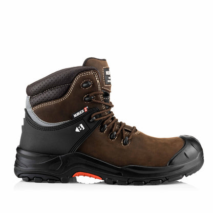 NKZ102 BR Nubuckz Safety Lace Boot - Brown